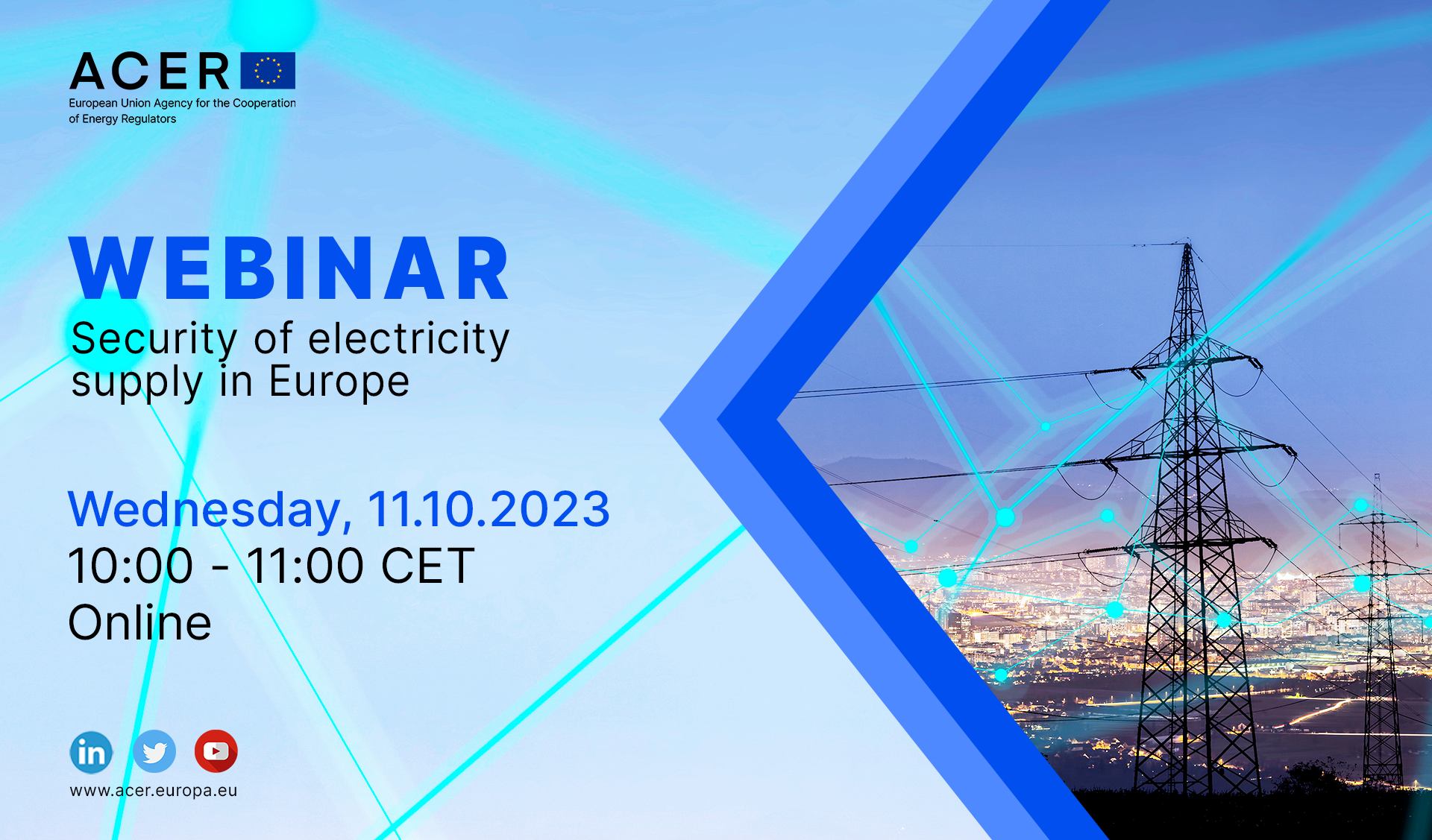 ACER webinar: security of electricity supply in Europe