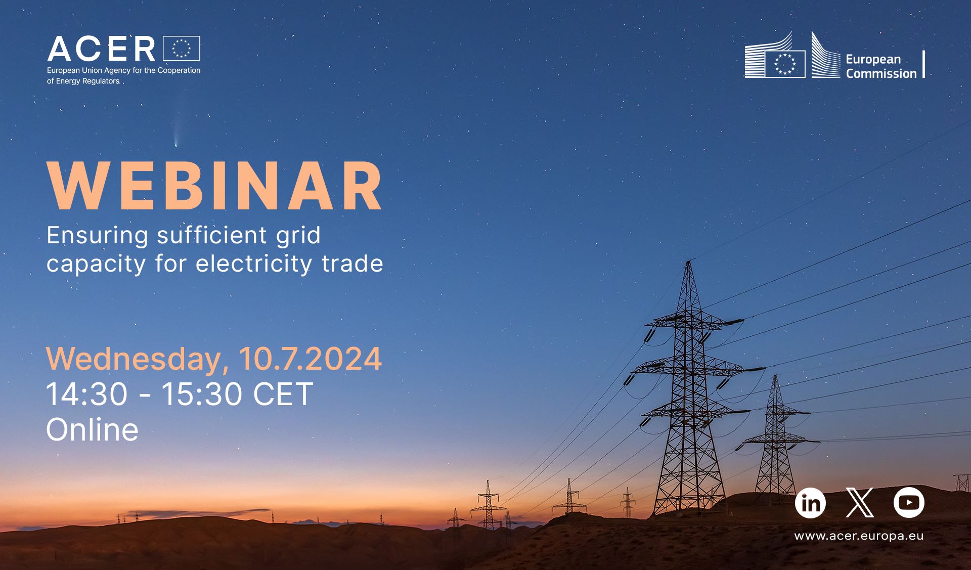 ACER-JRC webinar: ensuring sufficient grid capacity for electricity trade