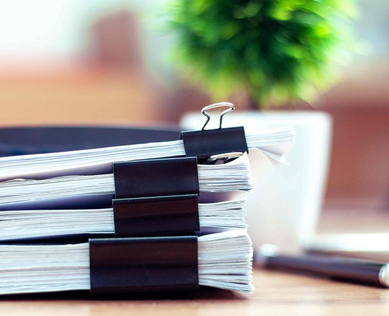 Documents on a table 