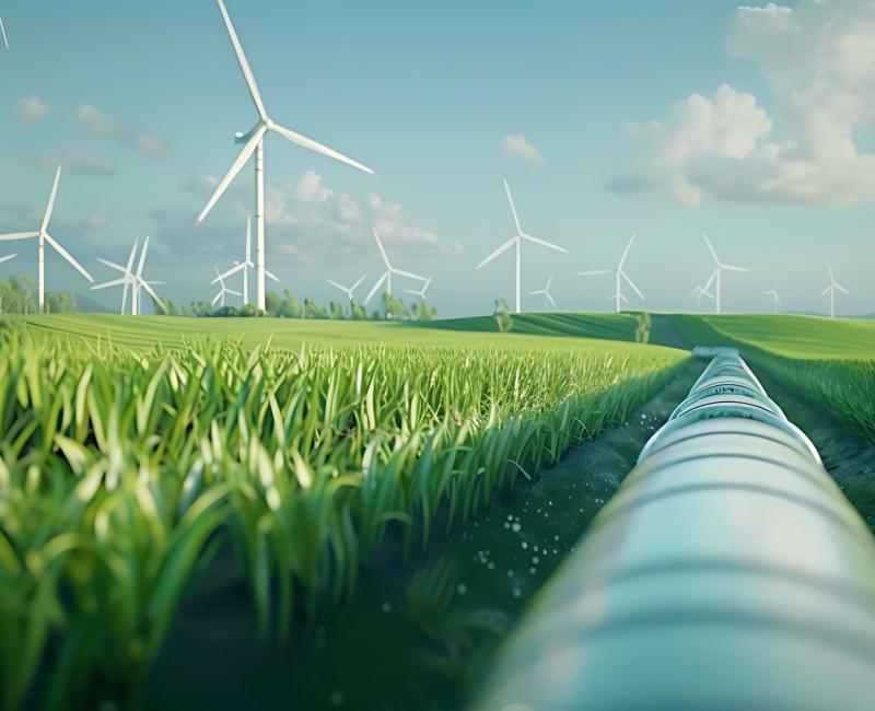 Gas pipe wind turbines