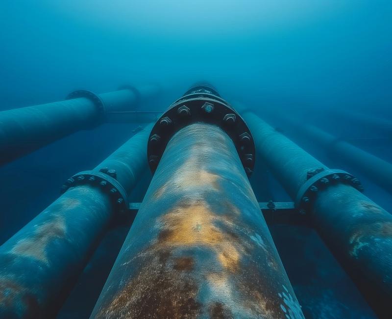 Gas pipe undersea