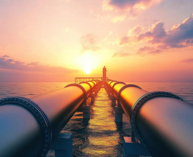 Gas transmission pipeline in the sea
