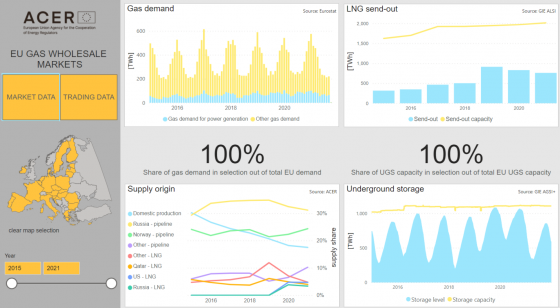 Market Monitoring Gas Wholesale Markets - interactive dashboard