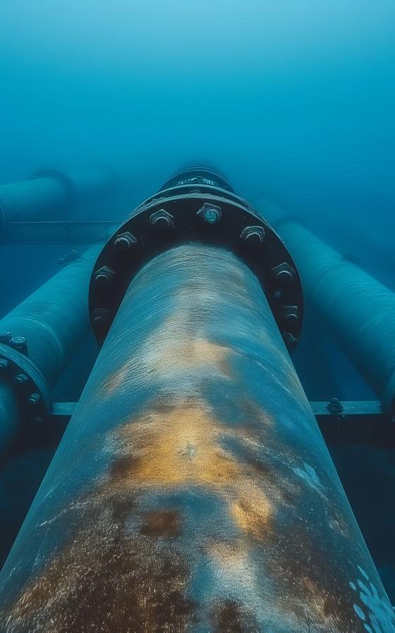 Gas pipe undersea