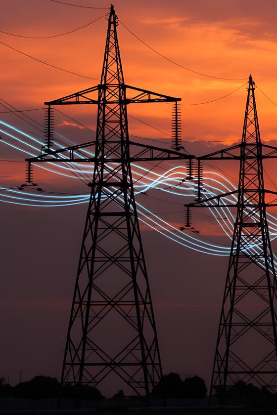 Pylons in the evening