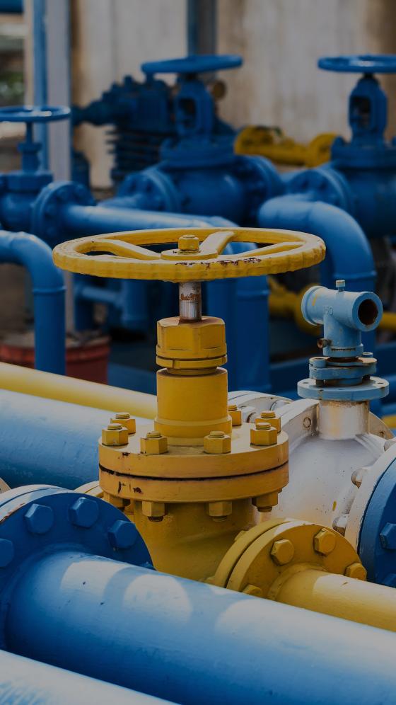 Gas pipeline in yellow
